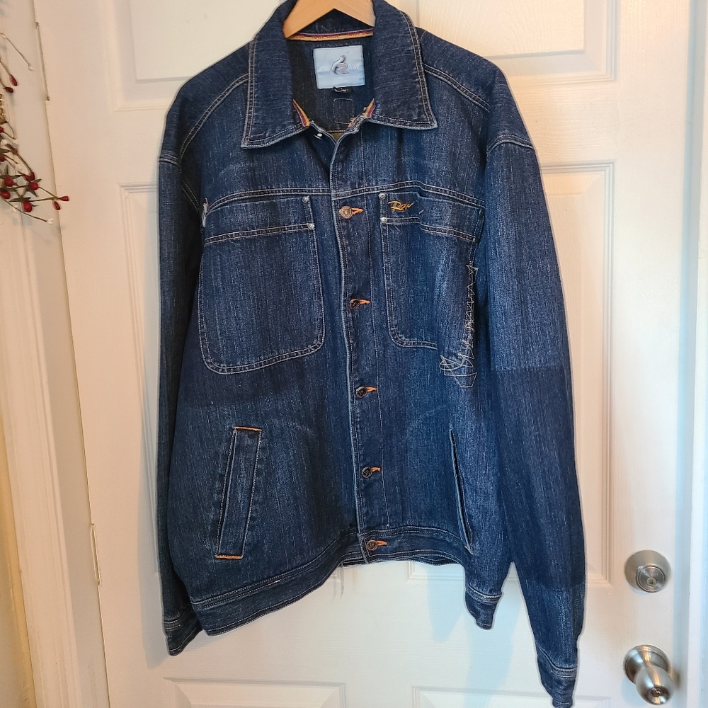 Raw Blue Men's Blue Jean Denim Jacket, Blue, Size: Large